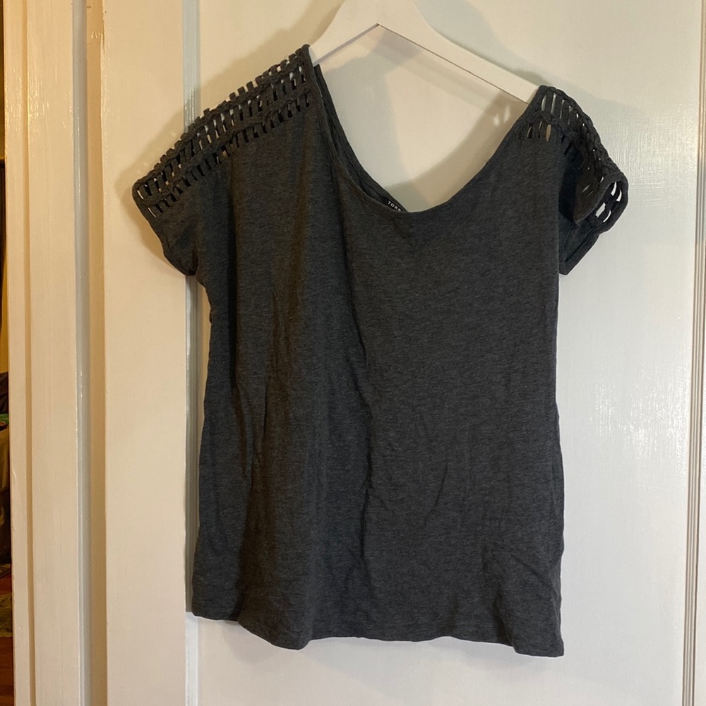 New w/o tags Torrid size 0 off the shoulder gray tshirt
